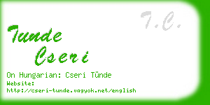 tunde cseri business card